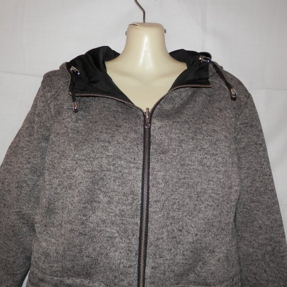 Reversible Dressbarn XL Parka Jacket Black Gray - Picture 4 of 10
